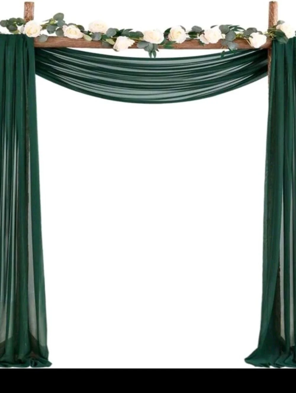 2 Emerald Green Chiffon Drapery Backdrop - Home Accents